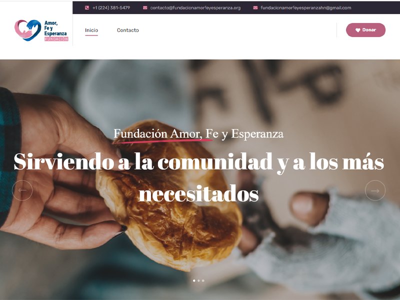 Pagina Web Fundacion Amor, Fe y Esperanza